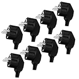 8 Stück Schuko Stecker 250V/16A Eurostecker Stromstecker Winkelstecker...