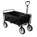 Blumixx Bollerwagen faltbar – Robuster Handwagen in Schwarz, 75x53x12 cm...