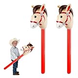 ARTGUTS 2 Stück Hobby Horse, Kinder Steckenpferd, Stockpferd Aufblasbaren,...