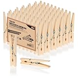 com-four® 60x Wäscheklammern aus Holz - Nachhaltige Holzklammern aus...