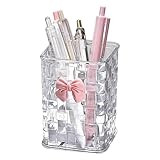 Yamobi Acryl Stiftehalter – Clear Bow Desk Organizer, Aesthetic...