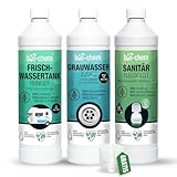 Camping Hygiene-Zusätze Set 3-teilig: Bio Sanitärflüssigkeit 1l +...