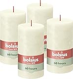 Bolsius Rustik Stumpenkerzen - Elfenbein - Set 4 Stück - Dekorative...
