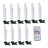 Operitacx LED Weihnachtsbaum Kerzen mit Clip Flammig Kabellos Flammenlose...