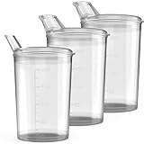 3x Schnabelbecher mit Deckel transparent Schnabeltasse Senioren 250ml Set...