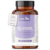 Melatonin Hochdosiert | 180 Kapseln | 0,5mg pro Kaspeln | Mit Magnesium,...