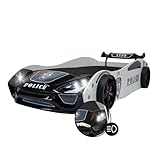 Coemo Kinder Autobett V2 Police Kinderbett 90x200 im Rennwagen super...