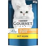 Gourmet Perle Erlesene Streifen Katzenfutter nass, mit Huhn, 26er Pack (26...