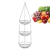 3-stöckiger Hängekorb: Obst- und Gemüseaufbewahrungskorb,...