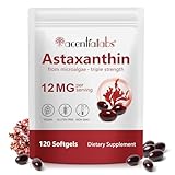 Astaxanthin 12 mg 120 Softgel-Kapseln - 100% Natürlich - Starkes...