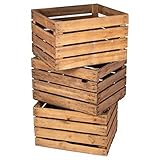 LAUBLUST Alte Vintage Holzkisten 3er Set - ca. 50x40x30cm, Natur |...