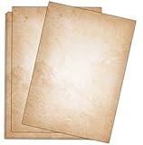 Vintage Briefpapier hell 100 Blatt im DIN A4 Format - beidseitig bedruckt...