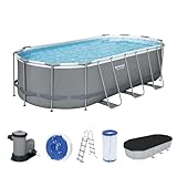 Bestway Power Steel Frame Pool Komplett-Set mit Filterpumpe 549 x 274 x 122...