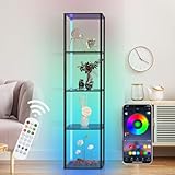 XIIW Bücherregal mit LED-Beleuchtung, 5 Stufige Stehleuchte mit Regal,...