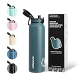 UZSPACE Edelstahl Trinkflasche 1l (970ml), Isolierte doppelwandige...