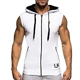 PODOLIXIA Hoodie Herren Sommer mit Reißverschluss Tank Top mit Kapuze...