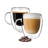 PYYB 2×350ml Doppelwandiger Gläser Kaffeegläser, Latte Macchiato Gläser...