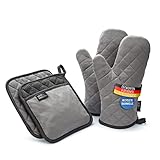 LauterSchutz® Topflappen und Ofenhandschuhe im Set - extra weiche,...