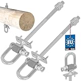 KOTARBAU® 2er Set Schaukelhaken M12 x 190 mm mit Schäkel und Bolzen Haken...