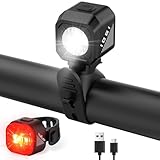 Tavaler Fahrradlicht Set USB Aufladbar | StVZO Zugelassen...