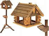 MAZUR Vogelfutterhaus aus Holz | 34,5x38x112 | Ständer | | Hand-Made |...