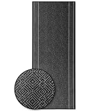 KARAT Premium Teppichläufer mit Muster - 80 x 150 cm, Anthrazit - Modernes...