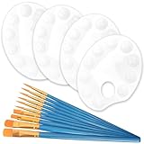 Outtshop Mischpalette, 4 Stück Griffloch und 20 Pinsel, Universelle...