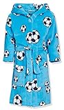 Playshoes Unisex Kinder Fleece-Bademantel Morgenmantel, blau Fußball,...