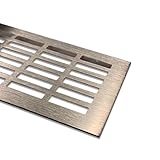 Lüftungsgitter Aluminium | 100mm x 800mm | Farbe: Edelstahl - gebürstet |...