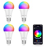 Lepro Farbwechsel E27 LED Lampe [4 Stück], Bluetooth APP-Steuerung 9W...