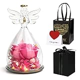 Infinity Rosen im Glas Engel, Premium Rose Engel Geschenk, Ewige Rose in...