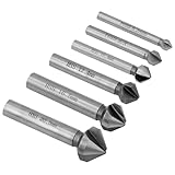 QWORK® 6 Stück Kegelsenker 90°, 6.3-20.5 mm HSS Stahl Senkerbohrer,...