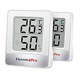 ThermoPro TP49-2 Kleines digitales Hygrometer, Innenthermometer,...