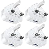 USB Ladegerät für iPhone 3 Stück Weiß 3-poliger USB Adapter Britisches...