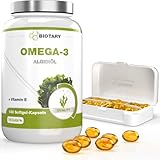 Omega 3 Vegan aus Algenöl 140 Softgel Kapseln | 600 DHA & 300 EPA+ Vitamin...