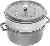 STAUB Gusseisen Bräter/Cocotte mit Dämpfeinsatz aus Edelstahl, Rund 26...