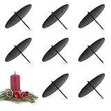 8X Kerzenhalter Advent Kerzenteller Adventskranz Metall, Schwarz 8cm...