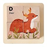Milageto Holzpuzzles 3D-Puzzles mit Steckpuzzles Kognitive Holzblockspiele...
