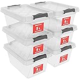 ATHLON TOOLS 6x 5 L Aufbewahrungsboxen mit Deckel, lebensmittelecht -...