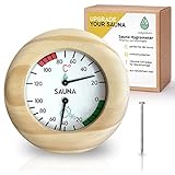CozyNature® 2in1 Sauna Thermometer Hygrometer | edles & hochwertiges Sauna...