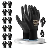 FUZZIO 12 Paar Arbeitshandschuhe Herren Gr 9, Mechaniker Handschuhe,...