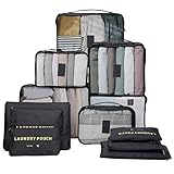 12-teilige Koffer Organizer Set, Packing Cubes for Suitcase Travel...
