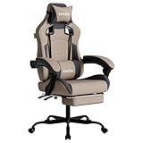 SUKIDA Gaming Stuhl, Ergonomischer Gaming-Stuhl mit Fußstütze, Racing...