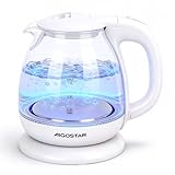 Aigostar Glas Wasserkocher, Kleiner wasserkocher glas mit led-beleuchtung,...