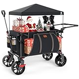 EVER ADVANCED XXL Bollerwagen faltbar 225L bis 150kg mit Bremse Dach...