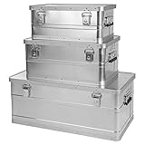 ONVAYA Alubox 3er Set stapelbar | Alukisten mit Deckel | Transportkiste |...