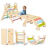 Giant bean 5-in-1 Montessori Kletterdreieck mit Kletterbogen und Rutsche,...