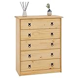 CARO-Möbel Kommode Barrio mit 5 Schubladen I Sideboard aus massiver Kiefer...