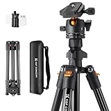 K&F Concept O234A1 Handy Stativ,163cm Kamerastativ, Tripod für unterwegs,...