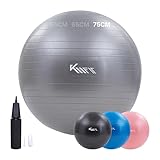 KM-Fit Gymnastikball 75cm | Trainingsball mit Luft-Pumpe | Sitzball Büro...